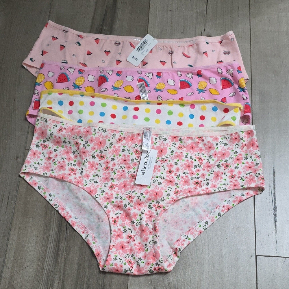 La Vie En Rose Adult Underwear Set - Pink, Yellow, White